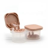  2 PCS Loại bỏ ống kính tự động Hộp đựng mỹ phẩm Hộp đựng kính áp tròng Hộp đôi di động (Màu sô cô la) 