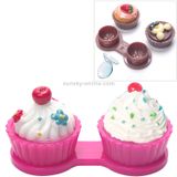  Phim hoạt hình dễ thương Bánh kem Kính Hộp đôi Kính áp tròng Hộp đôi (Màu vàng) 