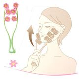  Bằng tay Roller Face Massager Dụng cụ làm đẹp khuôn mặt Dụng cụ đôi cằm (Màu xanh) 