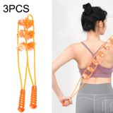  3PCS Nhựa lưng Kéo Vai Thắt lưng Quay lại Máy mát xa bằng tay Con lăn, Kiểu dáng: Ba bánh xe (Màu vàng) 