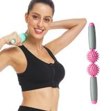  2 CÁI 2-Ball Massage thư giãn cơ bắp Hedgehog Ball Yoga Stick Thanh lăn (Màu xanh lá cây) 