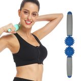  2 CÁI 2-Ball Massage thư giãn cơ bắp Hedgehog Ball Yoga Stick Thanh lăn (Màu xanh lá cây) 