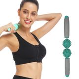  2 CÁI 2-Ball Massage thư giãn cơ bắp Hedgehog Ball Yoga Stick Thanh lăn (Màu xanh lá cây) 