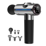  Máy mát xa Fascia điều khiển cảm ứng 20 tốc độ với 6 đầu mát xa, phích cắm CN (Xám) 