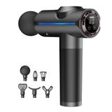  Máy mát xa Fascia điều khiển cảm ứng 20 tốc độ với 6 đầu mát xa, phích cắm CN (Xám) 