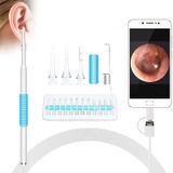  i95 3 trong 1 Kiểm tra phạm vi tai nghe USB Camera HD 0,3MP Thìa đo tai trực quan cho Điện thoại Android OTG & PC & MacBook, Cáp dài 1,75m (Trắng) 