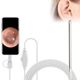  i95 3 trong 1 Kiểm tra phạm vi tai nghe USB Camera HD 0,3MP Thìa đo tai trực quan cho Điện thoại Android OTG & PC & MacBook, Cáp dài 1,75m (Trắng) 