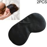  2 PCS Pure Silk Sleep Rest Eye Mask Padded Shade Cover Travel Relax Aid Blindfolds (Đen) 
