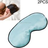  2 PCS Pure Silk Sleep Rest Eye Mask Padded Shade Cover Travel Relax Aid Blindfolds (Đen) 