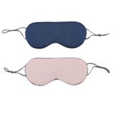  2 chiếc Mặt nạ ngủ hai mặt Băng thun du lịch Eyeshade (Kaki + Vàng nhạt) 