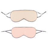  2 chiếc Mặt nạ ngủ hai mặt Băng thun du lịch Eyeshade (Kaki + Vàng nhạt) 