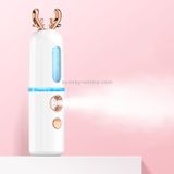  Máy xông hơi mặt Nano Phun nước Dụng cụ bổ sung nước Máy phun lạnh cầm tay Sạc máy làm đẹp Dụng cụ phun cồn tự động, Kiểu dáng: Chú nai dễ thương (Trắng) 