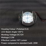  D2947 Thép không gỉ 304 Tròn 12V Thuyền du thuyền Đèn LED Stern 