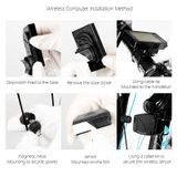  2,8 inch Tiếng Anh Chu kỳ chống nước không dây Máy tính LCD Máy đo tốc độ đo tốc độ có giá đỡ mở rộng 