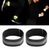  2 chiếc dây phản quang thể thao ngoài trời chạy xe đạp đêm cảnh báo dây đeo cổ tay (Màu đen) 