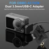  3,5 mm + USB-C / Type-C sang USB-C / Type-C Gắn micrô Bộ chuyển đổi đầu nối âm thanh sạc cho DJI OSMO Action 