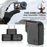  3,5 mm + USB-C / Type-C sang USB-C / Type-C Gắn micrô Bộ chuyển đổi đầu nối âm thanh sạc cho DJI OSMO Action 