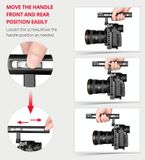  Bộ ổn định lồng máy quay phim YELANGU C18 YLG0915A-C có tay cầm & giá đỡ thanh ray cho Panasonic Lumix DC-S1H / DC-S1 / DC-S1R (Đen) 
