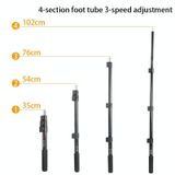  Máy ảnh chụp ảnh ngoài trời di động BEXIN P-264L Hợp kim nhôm Chân đèn cầm tay Monopod (Đen) 