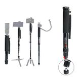  BEXIN P308A Máy ảnh DSLR du lịch ngoài trời di động Giá đỡ Monopod bằng hợp kim nhôm (Đen) 