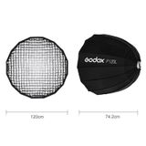  Godox P120L Đường kính 120cm Bộ khuếch tán phản xạ softbox Parabol cho Studio Speedlite Flash Softbox (Đen) 