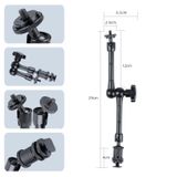  11 inch có thể điều chỉnh ma sát khớp nối Magic Arm + Clip vuốt lớn với kẹp điện thoại (Đen) 