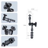  7 inch có thể điều chỉnh ma sát khớp nối ma thuật + clip móng vuốt lớn (màu đen) 