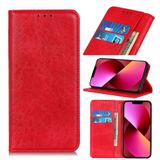  Dành cho iPhone 13 Bao da từ tính Crazy Horse Texture lật ngang có ngăn đựng & ngăn đựng thẻ & ví (Màu đỏ) 