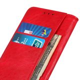  Dành cho iPhone 13 Bao da từ tính Crazy Horse Texture lật ngang có ngăn đựng & ngăn đựng thẻ & ví (Màu đỏ) 