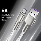  CAKF000102 CAKF000102 CAUSEE 66W USB sang cáp dữ liệu kim loại USB-C / loại C, Chiều dài cáp: 1M (Trắng) 