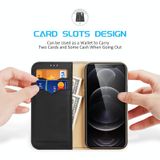  Cho iPhone 13 Pro DUX DUCIS Hivo Series Da bò + PU + TPU Leather Flip Case with Holder & Card Slots (Đen) 