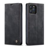  Dành cho iPhone 13 Pro Max CaseMe-013 Đa chức năng Bao da lật ngang mờ Retro có khe cắm thẻ & giá đỡ & ví (Đen) 