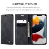  Dành cho iPhone 13 Pro Max CaseMe-013 Đa chức năng Bao da lật ngang mờ Retro có khe cắm thẻ & giá đỡ & ví (Đen) 