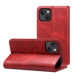  Dành cho iPhone 13 Bao da lật ngang kết cấu bê với ngăn đựng & ngăn đựng thẻ & ví (Màu đỏ) 