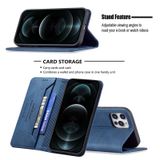  Bao da chống trộm từ tính RFID với giá đỡ & ví đựng thẻ & ví cho iPhone 12/12 Pro (màu xanh) 