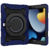  Armor Tương phản màu silicone + PC Tablet Case cho iPad 10.2 2021 (Navy Blue) 