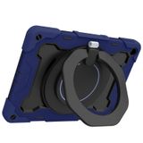  Armor Tương phản màu silicone + PC Tablet Case cho iPad 10.2 2021 (Navy Blue) 