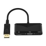  D45 3 trong 1 HDMI sang HDMI + VGA + 3.5 Cáp chuyển đổi âm thanh (Đen) 