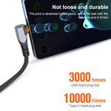  6A 66W USB sang USB-C / loại C Elbow Điện thoại di động Cáp dữ liệu nhanh, Độ dài: 1m (Đen) 