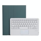  A11B-A Texture Texture Square Keycap Bàn phím Bluetooth Bao da có điều khiển cảm ứng cho iPad Air 4 2020 10.9 / Pro 11 Inch 2021 & 2020 & 2018 (Dark Green) 