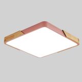  Đèn trần gỗ Macaron LED vuông, đèn trắng, kích thước: 40cm (hồng) 
