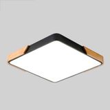  Đèn trần gỗ Macaron LED vuông, ánh sáng 3 màu, Kích thước: 30cm (Đen) 