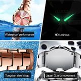  1 cặp Đồng hồ thạch anh dạ quang thời trang chống nước cho cặp đôi OLEVS 8697 (Đen + Vàng hồng) 