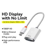  Bộ chuyển đổi HDMI Dòng Baseus Lite sang VGA (Trắng) 