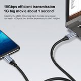  1M 10Gbps USB-C / Type-C nam thẳng đến Cáp truyền dữ liệu sạc khuỷu tay nam 