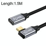  1,5M 10Gbps USB-C / Type-C nữ sang nam đến khuỷu tay Sạc mở rộng cáp 