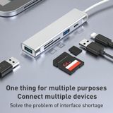  Khe cắm thẻ nhớ 5 trong 1 USB sang SD / TF + 3 cổng USB HUB đế cắm đa chức năng (Xám) 