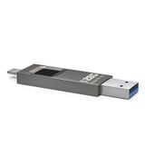  64GB NK-828 8 Pin + USB 2 in 1 Zinc Alloy U Disk with Fingerprint Unlock 