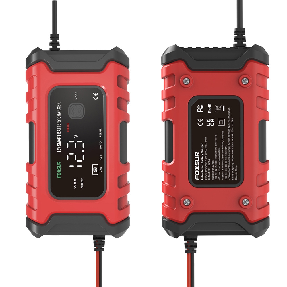 Cargador Inteligente de Batería para Carro y Moto 12V 6A - CARGADOR DE BATERIA CARRO MOTO 12V 6A