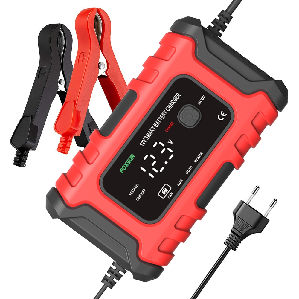 Cargador Inteligente de Batería para Carro y Moto 12V 6A - CARGADOR DE BATERIA CARRO MOTO 12V 6A